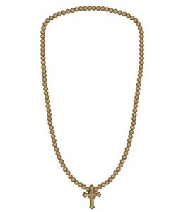 WOOD FELLAS fashion jewelry fashionable wood necklace with pendant celtic cross beige
