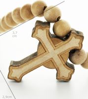WOOD FELLAS gioielli moda collana in legno alla moda con ciondolo croce celtica beige WOOD FELLAS gioielli moda collana in legno alla moda con ciondolo croce celtica beige