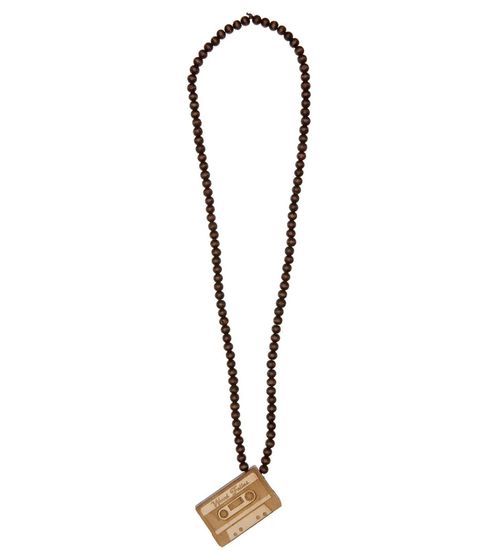 WOOD FELLAS Neck Chain Trendy Wood Jewelry with Cassette Pendant Brown / Beige