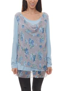 sheego pull pull de loisirs moderne pour femmes gris / bleu