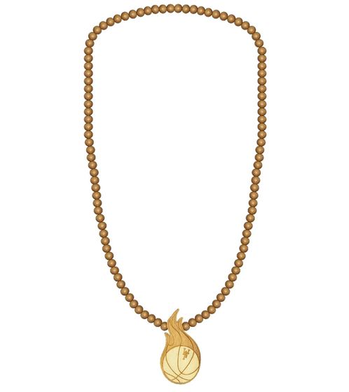 WOOD FELLAS collier en bois bijoux de mode moderne avec pendentif basket beige