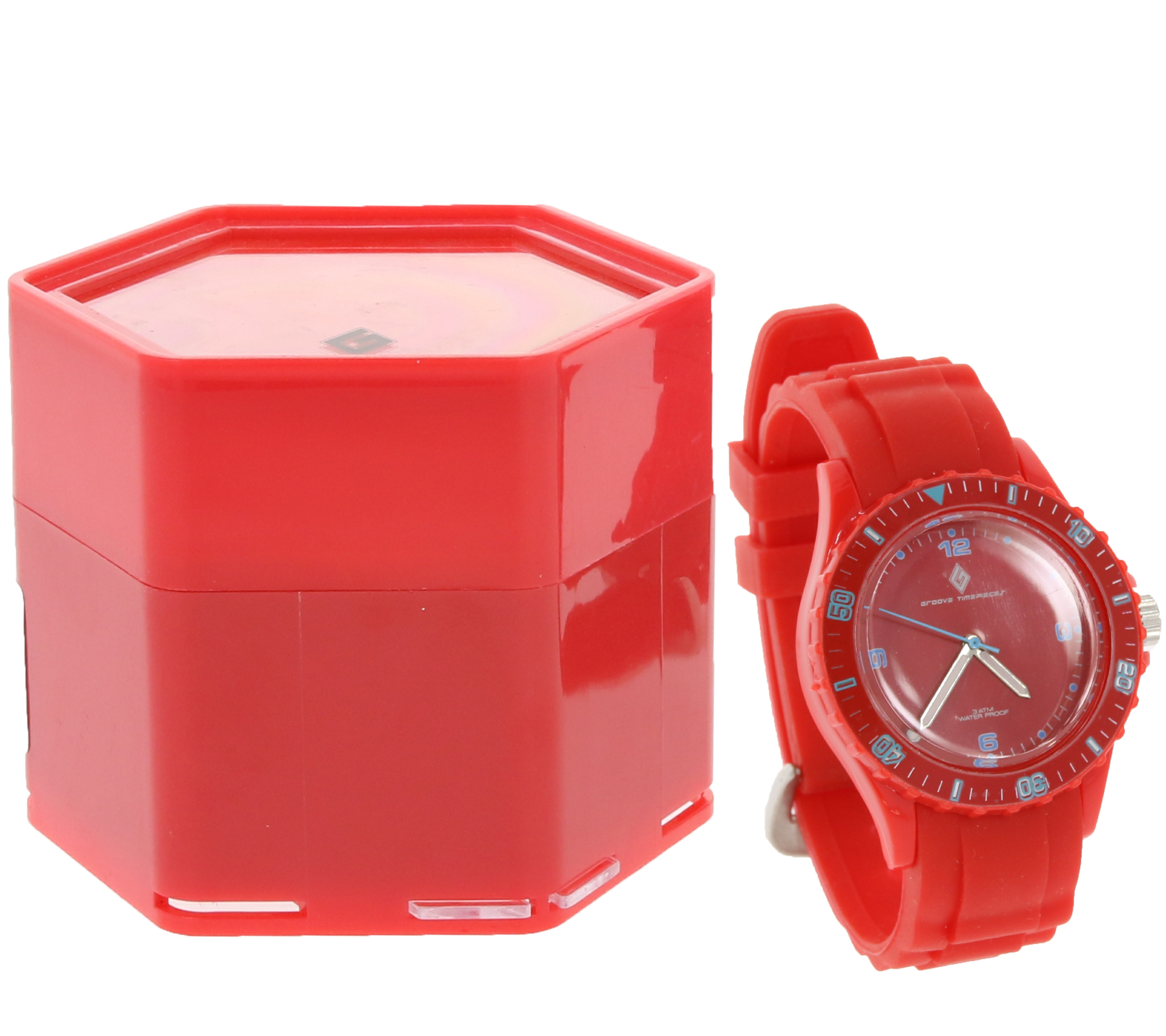 GROOVE TIMEPIECES Gift Set Bracelet Watch Trendy Watch with Pin Buckle Red | GROOVE TIMEPIECES Gift Set Bracelet Watch Trendy Watch with Pin Buckle Red |