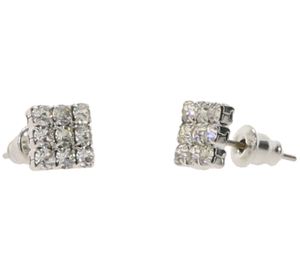 MasterDis stud earrings cute earrings-brass with rhinestones silver