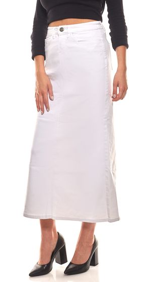 ARIZONA jupe en jean maxi jupe tendance femme avec effets usés taille courte blanc