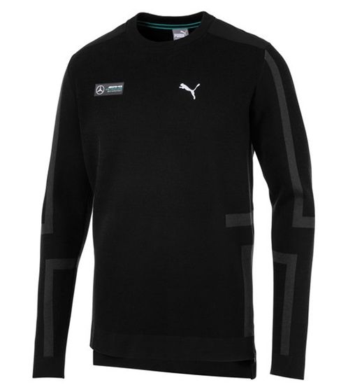 PUMA x Mercedes-Benz AMG Petronas Sport-Pullover enges Herren Langarm-Shirt EvoKnit Midlayer Schwarz