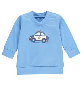 lamino Pullover niedliches Kinder Sweatshirt mit coolem Polizei-Aufdruck Blau