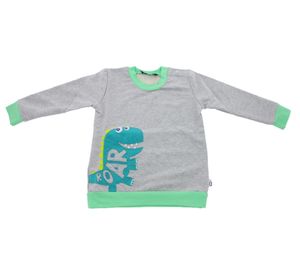 lamino sweatshirt lightweight kids sweater with cool dinosaur print gray