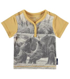 noppies T-Shirt striking kids shirt with printed rhinoceros yellow