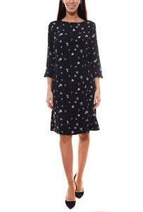 s.Oliver 3/4 arm dress flowing ladies summer dress with floral pattern black