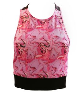 Noisy may Sport-Top atmungsaktives Damen Tank-Top mit abstraktem Print Rosa