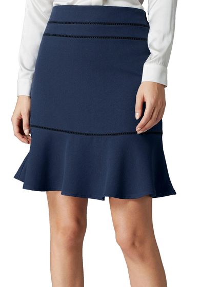 GUIDO MARIA KRETSCHMER mini skirt, elastic ladies´ flounce skirt, high waist blue
