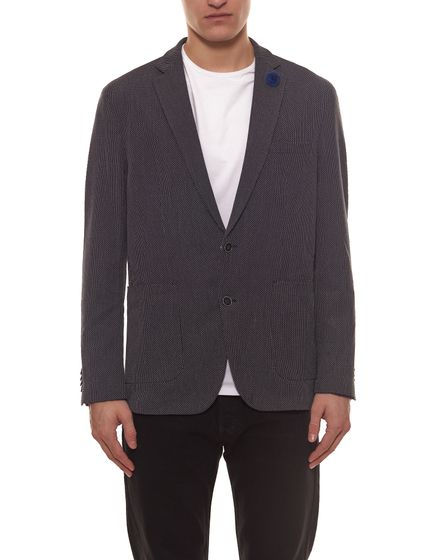 bruno banani 2-button jacket elegant suit jacket men’s jacket with detachable badge black and white