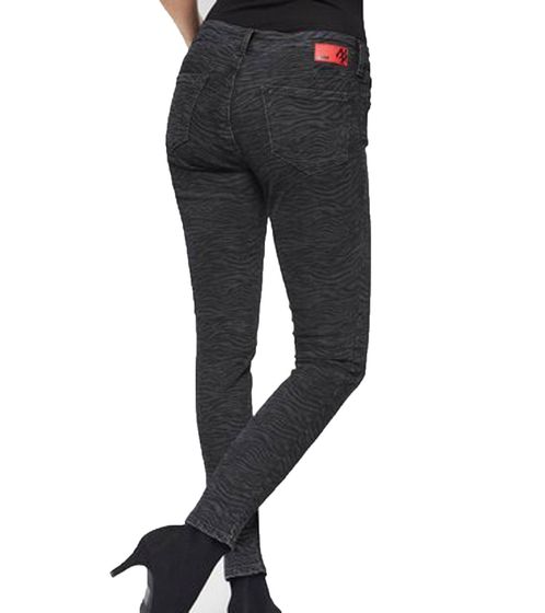 Mavi Jeans Adriana style-conscious skinny jeans for women with all-over animal print in black and gray