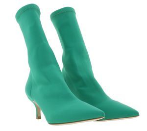 Bianca Di Stiefeletten knallige Ankle-Boots Damen mit Sockenschaft Made in Italy Grün