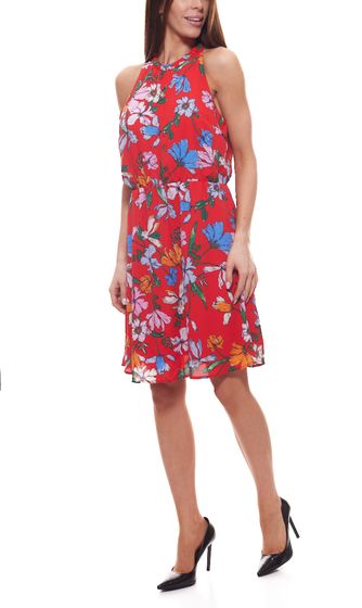 JACQUELINE de YONG dress filigree ladies summer dress with slit red