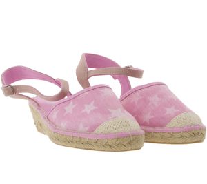 s.Oliver sandal fashionable ladies wedge heel espadrilles with star pattern pink