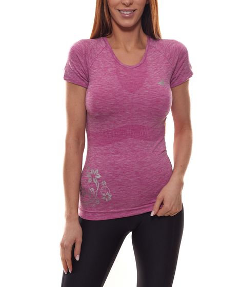 RAIDLIGHT Yoga Atletic T-shirt fonctionnel chemise ajustée pour femme à col rond rose