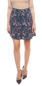 TOM TAILOR Denim Mini Jupe Jupe de Loisirs Féminine Dames avec Motif Feuilles Bleu Foncé