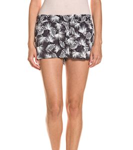 UNITED COLORS OF BENETTON shorts airy women´s summer trousers with leaves pattern black / white