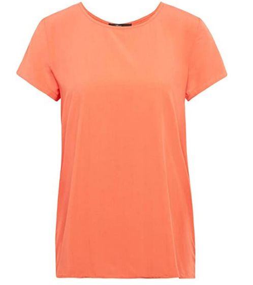 Mavi Sommer-Bluse stylische Damen Freizeit-Bluse mit Rundhalsausschnitt Orange