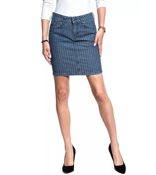 MUSTANG Laura jeans skirt trendy women´s mini skirt blue striped