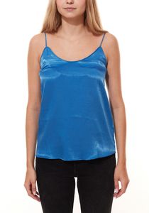 AUDEN CAVILL Damen Sommer-Top aus Satin AC19S SHTW4510 Indigo-Blau