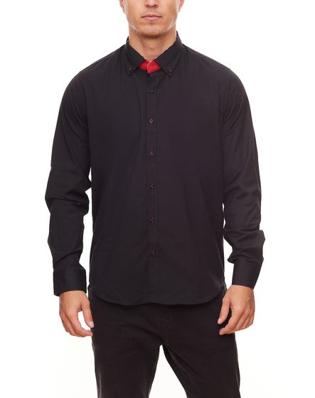 RUSTY NEAL Men´s Casual Shirt Button Down Shirt Black