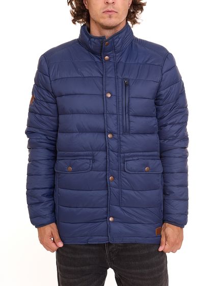 BLEND Herren Übergangs-Jacke Stepp-Jacke mit Stehkragen Narve Blau