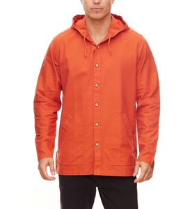 TERRA LUNA men's leisure shirt organic cotton shirt with hood Phobos Orange