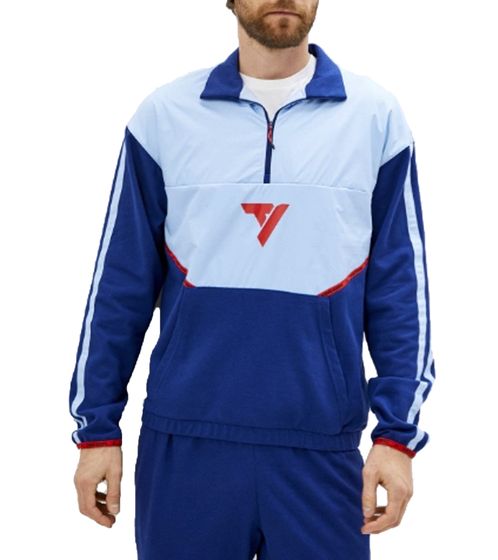 adidas Trae Sweater Chandail de basket-ball pour homme Chandail durable avec demi-zip H43760 Bleu