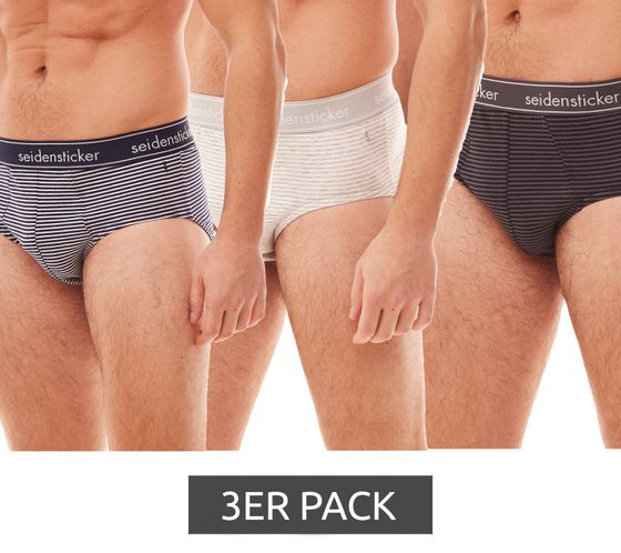 Lot de 3 slips pour hommes Seidensticker Cotton Flex Brief en coton doux 12.200023 Navy/Grey/Black