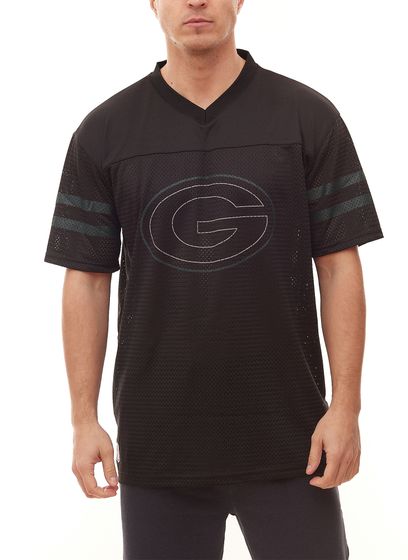 NEW ERA Green Bay Packers NFL Logo Outline Men s T-Shirt Sports Shirt Oversized 12827151 Black