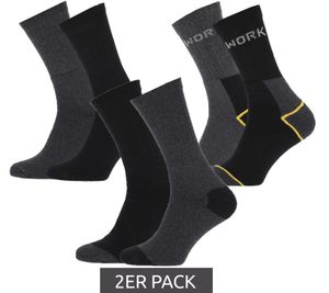 2 Paar STAPP Mega Allround Thermo-Socken & Arbeits-Socken Baumwoll-Strümpfe Schwarz/Grau