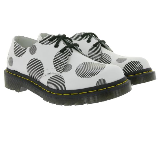 dr Martens 1461 Polka Dot Smooth Women's Loafers Smooth Leather Shoes 26877101 White/Black