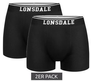 2 pack LONSDALE LONDON men's boxer shorts comfortable underwear 113859 Black