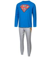 DC Comics Pyjama Superman pour homme avec grand logo sur la poitrine Bleu/gris DC Comics Pyjama Superman pour homme avec grand logo sur la poitrine Bleu/gris