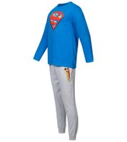 DC Comics Pyjama Superman pour homme avec grand logo sur la poitrine Bleu/gris DC Comics Pyjama Superman pour homme avec grand logo sur la poitrine Bleu/gris