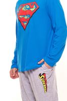 DC Comics Pyjama Superman pour homme avec grand logo sur la poitrine Bleu/gris DC Comics Pyjama Superman pour homme avec grand logo sur la poitrine Bleu/gris