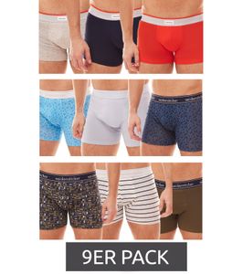 Pack of 9 Seidensticker Cotton Stretch Short Trunk boxer shorts for men made of soft cotton, multicolored