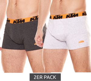 2-pack KTM men's underpants classic boxer shorts made of cotton dark grey/grey
