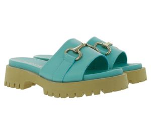 BABOUCHE lifestyle women's platform sandals stylish mules made of nappa leather 130 baby blue