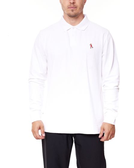 Kreem Longsleeve Polo Men's Cotton Shirt with Polo Collar 9164-2600/1100 White