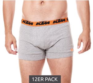 12er Pack KTM Herren Unterwäsche bequeme Boxershorts mit Logoprint BCX2ASS2LG Grau