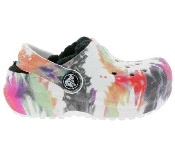 crocs classic lined tie-dye kids house shoes lined clogs with dual crocs comfort colorful