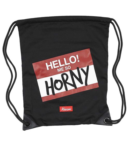 Kreem Me So Horny Bag Gym Bag with Large Statement Print Sports Bag 9152-5611/0612 Black