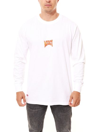 Kreem Mercy Sweat-shirt en coton à manches longues brodé pour hommes 9164-2622/1100 Blanc