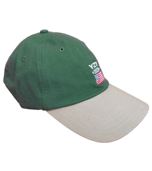Kreem YZY 2020 Two Tone Dad Baseball Cap with USA Flag Embroidery 9171-5001/3347 Green/Beige