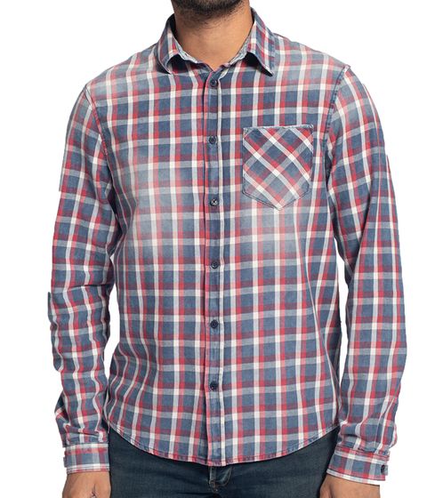LTB Men's Lumberjack Shirt Check Shirt Slim Fit 60776 14402 51699 Red/Blue