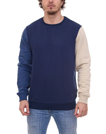 BLEND Lambros Herren Sweater mit Colorblock-Design Rundhals-Pullover 20713956 194024 Blau