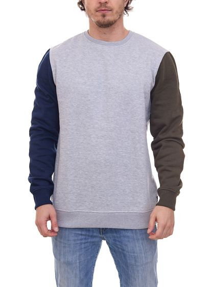 BLEND Lambros Herren Rundhals-Pullover mit Colorblock-Design Sweater 20713956 200274 Grau